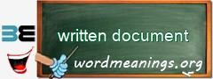 WordMeaning blackboard for written document